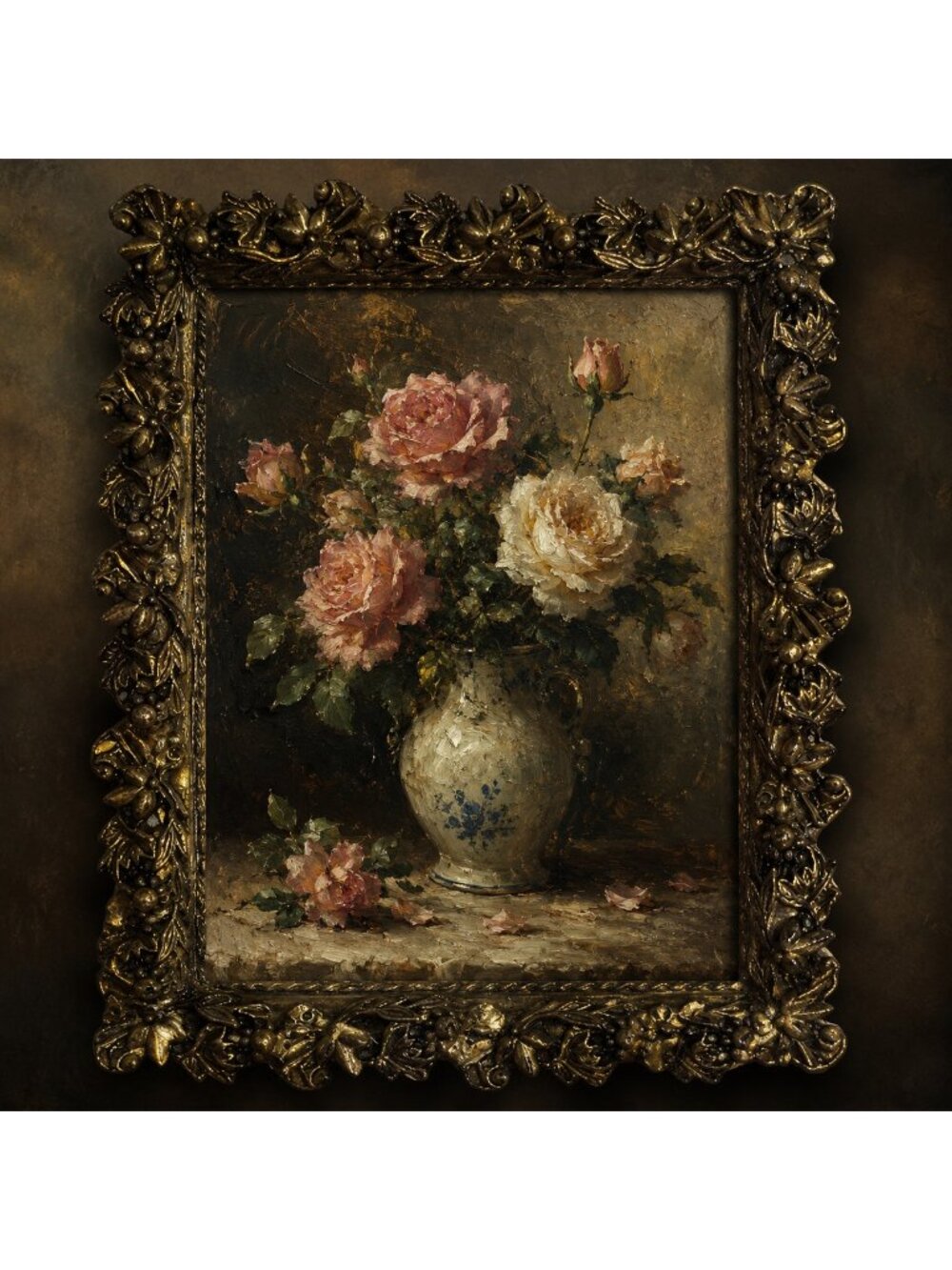 Vintage Mementos Mini Picture Frame Ornate 4" x 3" Antiqued Brass